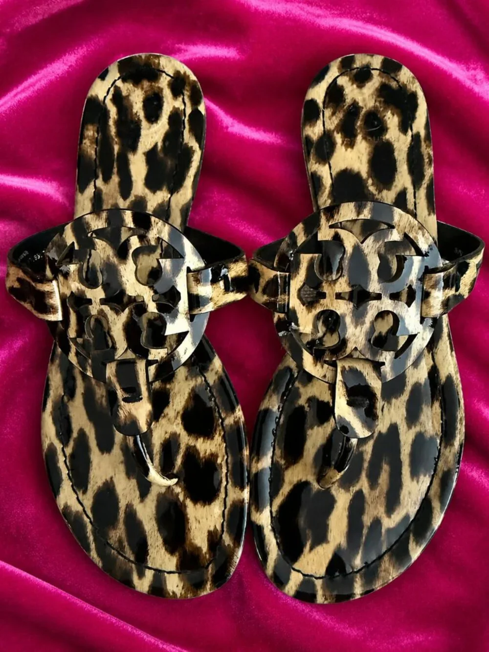 EUC Tory Burch Miller Leopard Sandals